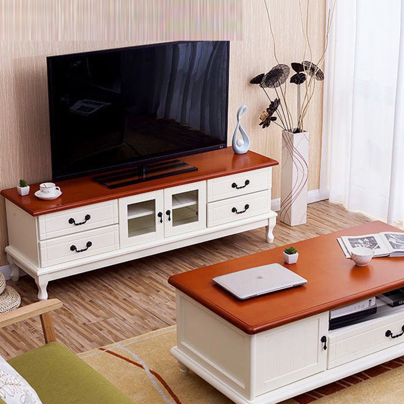 Traditional TV Stand Console Wooden Media Console TV Stand with Drawers Clearhalo 'furn' 'furn_tv_stands_entertainment_centers' 'Furniture' 'Living Room Furniture' 'TV Stands & Entertainment Centers' 'TV Stands & Media Storage Furniture' 'tv_stands_entertainment_centers' 1200x1200_19943ef6-71d0-42ed-bf9a-9b691cb2e0db
