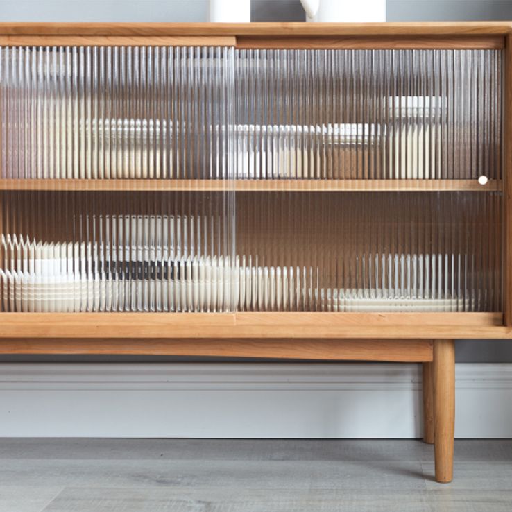 Pine Solid Wood Dining Buffet with Glass Doors Modern Buffet Clearhalo 'buffet_sideboard' 'Buffets & Sideboards' 'furn' 'furn_buffet_sideboard' 'Furniture' 'Kitchen & Dining Furniture' 1200x1200_19946b45-9bc6-4b72-9c0e-b40d392ecddb