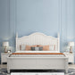 Contemporary Wooden Arched Standard Bed, Panel Headboard Bed