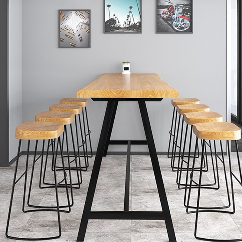 Rectangle Wood Counter Table Rectangle Industrial Style Bar Table for Kitchen Clearhalo 'Bar Furniture' 'Bar Tables' 'bar_tables' 'furn' 'furn_bar_tables' 'Furniture' 'Kitchen & Dining Furniture' 1200x1200_1995d745-3642-41d4-b460-cd64e47ec15c