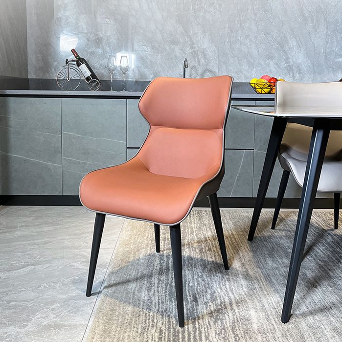Minimalist Design Wingback Arm Dining Chair Faux Leather Dining Chairs Clearhalo 'Dining Chairs' 'Dining Tables & Seating' 'dining_chair' 'furn' 'furn_dining_chair' 'Furniture' 'furniture_dining_chair' 'Kitchen & Dining Furniture' 1200x1200_1997a56e-2027-43de-b99f-e75d2bb58612