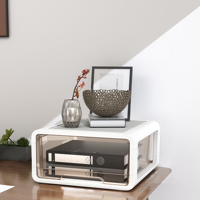 Mobile moderno di archiviazione verticale cassetti di plastica trasparente