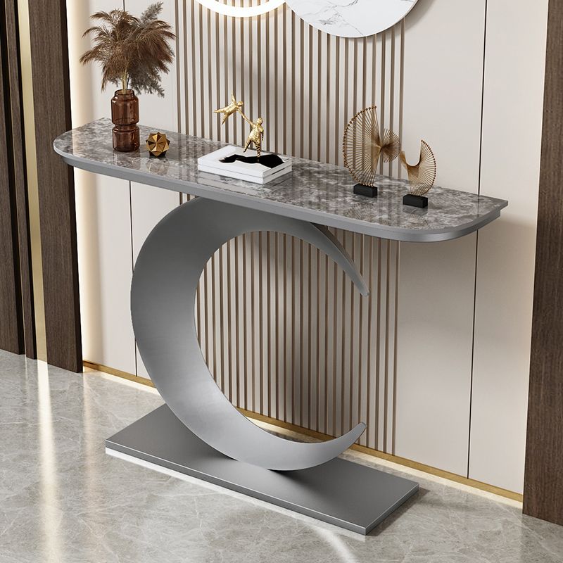 Glam Hall piedistallo ardesia e mezza luna di ferro resistente ai graffi