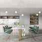 Glam Style Sintered Stone Dining Table Dining Rectangle Table with Metal Legs for Home Use