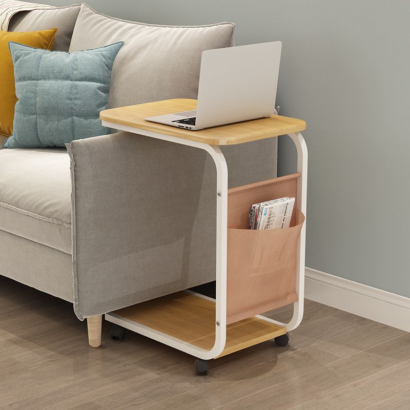 17.7" W Rectangular Side Table with Casters Modern Simple 1 - Shelf End Table Clearhalo 'Coffee & Accent Tables' 'End & Side Tables' 'end_side_tables' 'furn' 'furn_end_side_tables' 'Furniture' 'Living Room Furniture' 1200x1200_199d921e-6fc0-43b0-9476-18d0eed069b0
