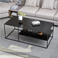 Black Finish Metal Rectangular Coffee Cocktail Table with Storage Shelf Clearhalo 'Coffee & Accent Tables' 'Coffee Tables' 'coffee_tables' 'furn' 'furn_coffee_tables' 'Furniture' 'Living Room Furniture' 1200x1200_199e77e9-1f81-45a4-9943-67f92ad0a1d5
