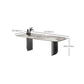 Mesa de cocina Simplicity Mesa de comedor con pedestal doble de piedra sinterizada