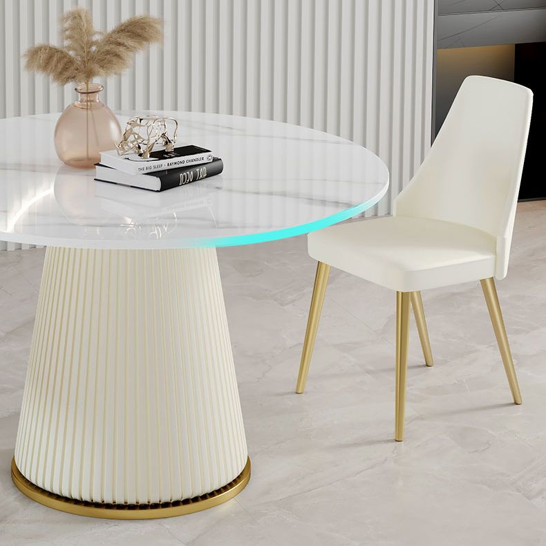 Round Pedestal Luxury Dining Table White Fixed Table with Sintered Stone Clearhalo ' dining_table' 'Dining Tables & Seating' 'Dining Tables' 'furn' 'furn_dining_table' 'Furniture' 'furniture_dining_table' 'Kitchen & Dining Furniture' 'kitchen&dining_furn' 'kitchen' 'kitchen_dining_table' 1200x1200_199f0b15-b770-4bf8-a840-4d0da8d7236d