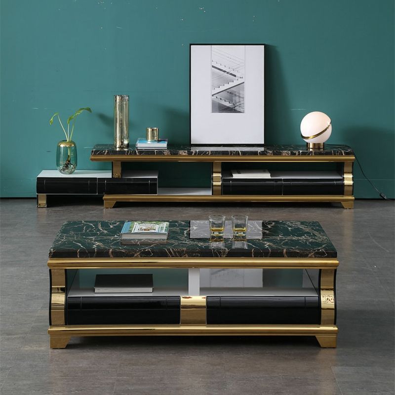 Marble Coffee or End Table with Storage Drawers Rectangle Block Clearhalo 'Coffee & Accent Tables' 'Coffee Tables' 'coffee_tables' 'furn' 'furn_coffee_tables' 'Furniture' 'Living Room Furniture' 1200x1200_199fe84d-7c41-4a0d-934c-e7fbded89db5