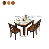 Round Stone Top Dining Table Drop-Leaf Dinner Room Kitchen Table with Wood Base Clearhalo 'Dining Tables & Seating' 'Dining Tables' 'dining_table' 'furn' 'furn_dining_table' 'Furniture' 'Kitchen & Dining Furniture' 1200x1200_199ffad3-7d0b-4d25-89c0-bd94603c830c