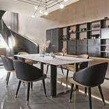 Juego de mesa de comedor de piedra blanca 1/4/6/7 Set de comedor de rectángulo de diseñador