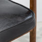Oak Wood Modern Dining Chair for Home Faux Leather Open Back Side Chair