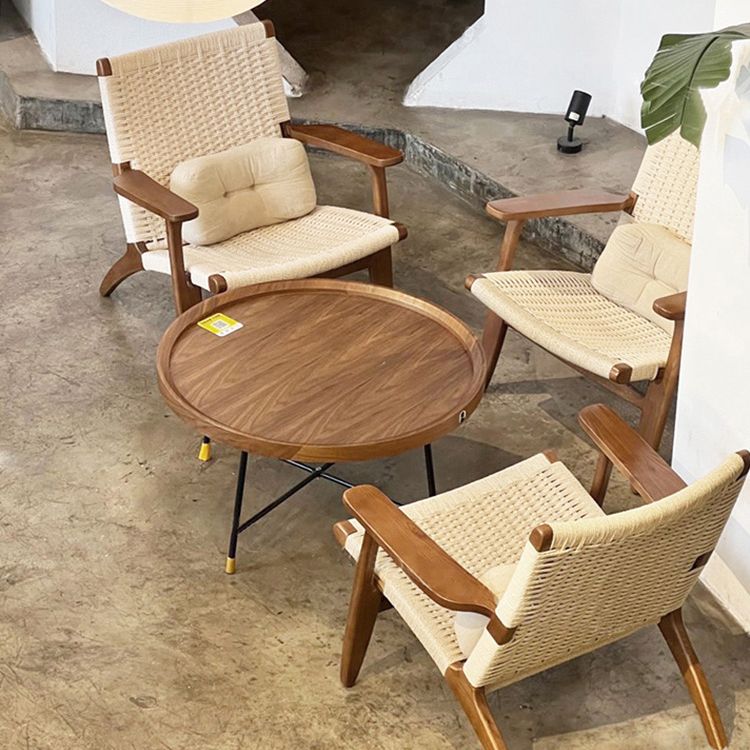 Eigentijdse massief houten stoel stoel huizen riet achter eetstoel