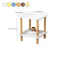 Scandinavian Style Wooden Side Table Double Tier End Table Concrete Sofa Side Accent Table