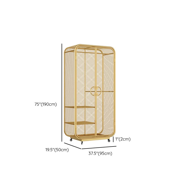 Modern Style Wardrobe Cabinet Metal Clothes Rail Wardrobe Armoire for Bedroom Clearhalo 'Armoires & Wardrobes' 'armoires_wardrobes' 'Bedroom Furniture' 'furn' 'furn_armoires_wardrobes' 'Furniture' 1200x1200_19a79e73-5bf5-40cb-9779-00c188d8fd4b