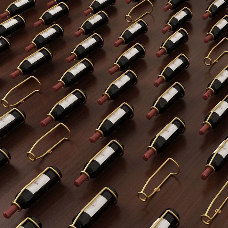 Wall Mounted Metal Modern Wine Bottle Holder in Brown/Gold/Black Clearhalo 'furn' 'furn_wine_racks' 'Furniture' 'Kitchen & Dining Furniture' 'Wine Racks' 'wine_racks' 1200x1200_19a81533-1cb5-4893-ab2e-a48a7db0957d