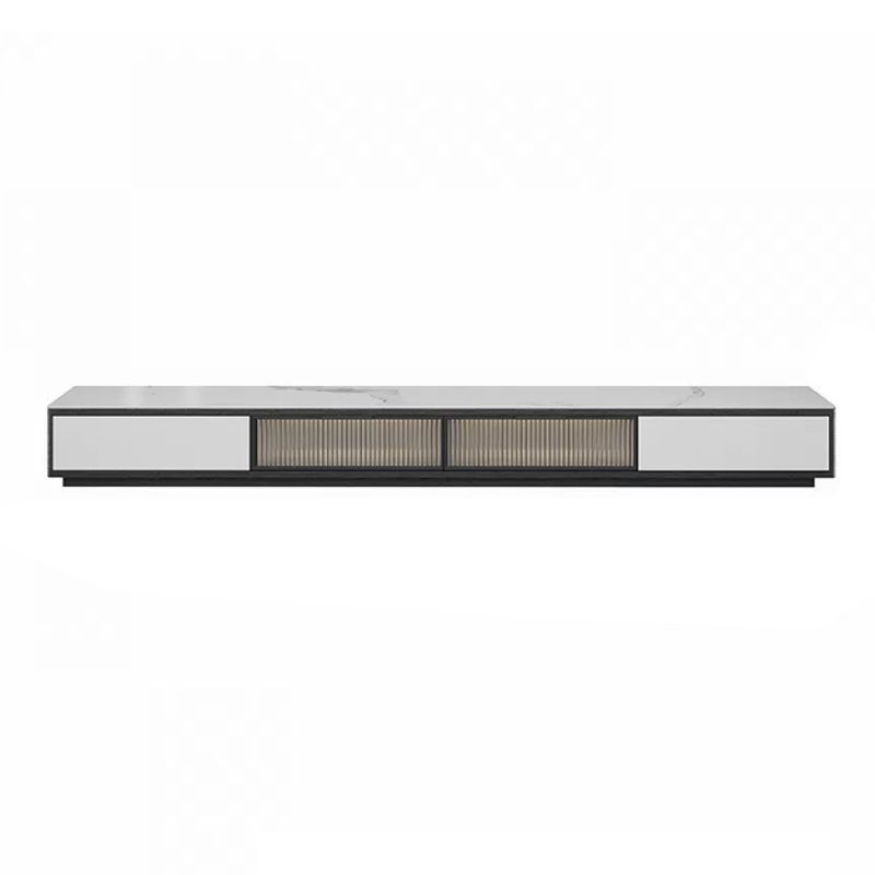 Stone TV Media Stand Modern fermé la console de support de télévision de stockage avec tiroirs