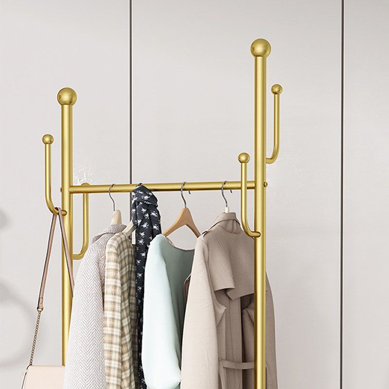 Glam Hall Stand Metal Shelving Hooks Included Free Standing Entry Hall Tree Clearhalo 'Entry & Mudroom Furniture' 'furn' 'furn_hall_tree_coat_racks' 'Furniture' 'Hall Trees & Coat Racks' 'hall_tree_coat_racks' 1200x1200_19a84962-00b9-4dc9-a1c1-38c597144dbc
