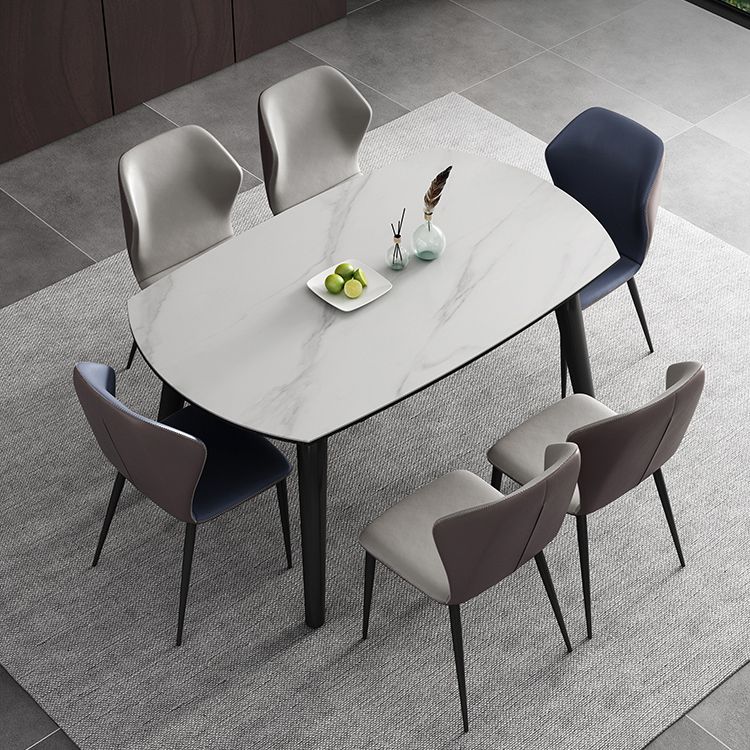 5/7 PCs set da pranzo con tavolo da pranzo pieghevole e sedie in finta pelle