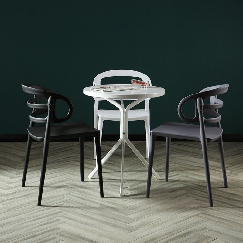 Scandinavian Arm Dining Chairs Plastic Low Back Dining Side Chair for Home Clearhalo 'Dining Chairs' 'Dining Tables & Seating' 'dining_chair' 'furn' 'furn_dining_chair' 'Furniture' 'Kitchen & Dining Furniture' 1200x1200_19ab71ca-2159-47b8-8ecd-665fc90204bf
