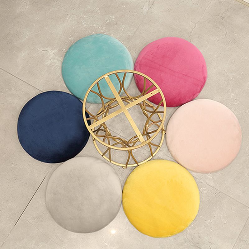 Glam Velvet Ottoman Plain Round Metal Frame Foot Stool Ottoman Clearhalo 'furn' 'furn_ottomans_poufs' 'Furniture' 'Living Room Furniture' 'Ottomans & Poufs' 'ottomans_poufs' 1200x1200_19aba839-c2ec-41b2-ae7c-49ff13efa1e3