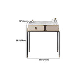 Glam 29.5" Height Slate Table Top Makeup Vanity Set with Drawer