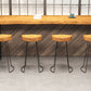Taburete de bar de estilo industrial, taburete de bar de madera con patas de metal para el hogar