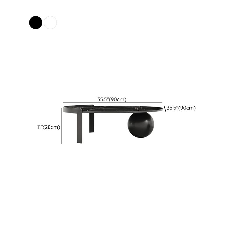 Round Stone Coffee Table Set Stainless Steel Simple Cocktail Table Clearhalo 'Coffee & Accent Tables' 'Coffee Tables' 'coffee_tables' 'furn' 'furn_coffee_tables' 'Furniture' 'Living Room Furniture' 1200x1200_19acff7d-0293-45b5-8af1-343d6e054d5e