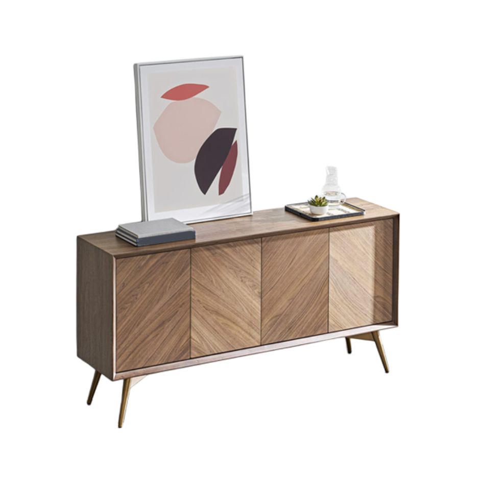 Glam Eiche Dining Buffet Braunes Buffet Tisch mit Türen zum Esszimmer