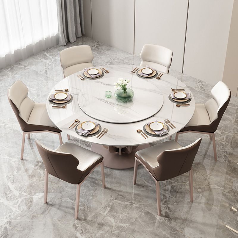 1/4/5/7 Pieces Dining Chairs Set Round Dining Table Set with Sintered Stone Top Clearhalo 'Dining Room Sets' 'Dining Tables & Seating' 'dining_room_set' 'furn' 'furn_dining_room_set' 'Furniture' 'furniture_dining_room_set' 'Kitchen & Dining Furniture' 1200x1200_19af018b-c9f8-4d3a-86e1-bebf38d1fa26