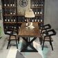 Industrial Coffee Shop Dining Table Rectangle Wood and Metal Base Dining Table Clearhalo 'Dining Tables & Seating' 'Dining Tables' 'dining_table' 'furn' 'furn_dining_table' 'Furniture' 'Kitchen & Dining Furniture' 1200x1200_19af3c18-08b6-4c38-beb3-efcee528977c