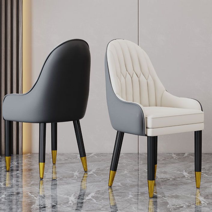 Faux Leather Dining Chairs Modern Parsons Chair with Wood Legs Clearhalo 'Dining Chairs' 'Dining Tables & Seating' 'dining_chair' 'furn' 'furn_dining_chair' 'Furniture' 'Kitchen & Dining Furniture' 1200x1200_19af657d-60d0-4fb1-a0cd-36c8d576192b