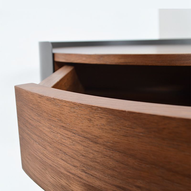 21,2 "tavolo da parte superiore in legno rotondo in legno arrotondata in metallo a 4 gambe tavolino