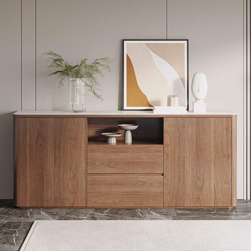 Modern Style Buffet Sideboard Stone Side Board with Cabinets and Drawers Clearhalo 'buffet_sideboard' 'Buffets & Sideboards' 'furn' 'furn_buffet_sideboard' 'Furniture' 'Kitchen & Dining Furniture' 1200x1200_19b0ca34-d1af-4cd4-91cb-ed4b82a13088
