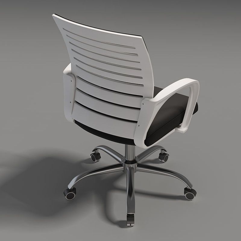 Black Mid Back Office Chair Black Cushion Arm Included Chair Clearhalo 'furn' 'furn_office_chair' 'Furniture' 'Office Chairs' 'Office Furniture' 'office_chair' 1200x1200_19b1c977-e7f9-4a2e-9979-f2238bdd692b