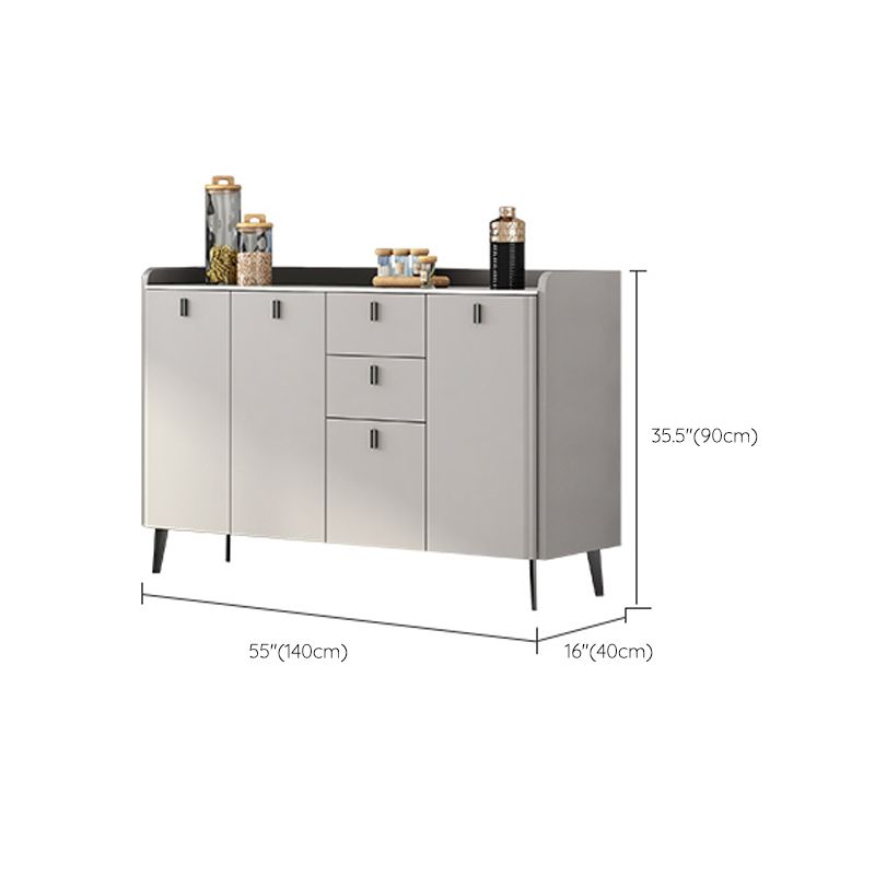 Zeitgenössischer Essserver mit Schubladen grauer Sideboardtisch