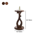 Pedestal End Table Brown Round Wood Side End Table - Distressed Surface Treatment Clearhalo 'Coffee & Accent Tables' 'End & Side Tables' 'end_side_table' 'end_side_tables' 'furn' 'furn_end_side_tables' 'Furniture' 'furniture_end_side_table' 'Living Room Furniture' 1200x1200_19b22132-d2c1-4ccf-bb48-60ec87ee6955