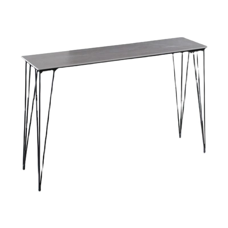 Industrial Black Iron Bar Table Faux Marble Rectangle Top 41.3"H Bistro Table with 4 Legs Clearhalo 'Bar Furniture' 'Bar Tables' 'bar_tables' 'furn' 'furn_bar_tables' 'Furniture' 'furniture_bar_tables' 'Kitchen & Dining Furniture' 1200x1200_19b27b5b-6eb9-4e33-9c86-aaf21df805b2