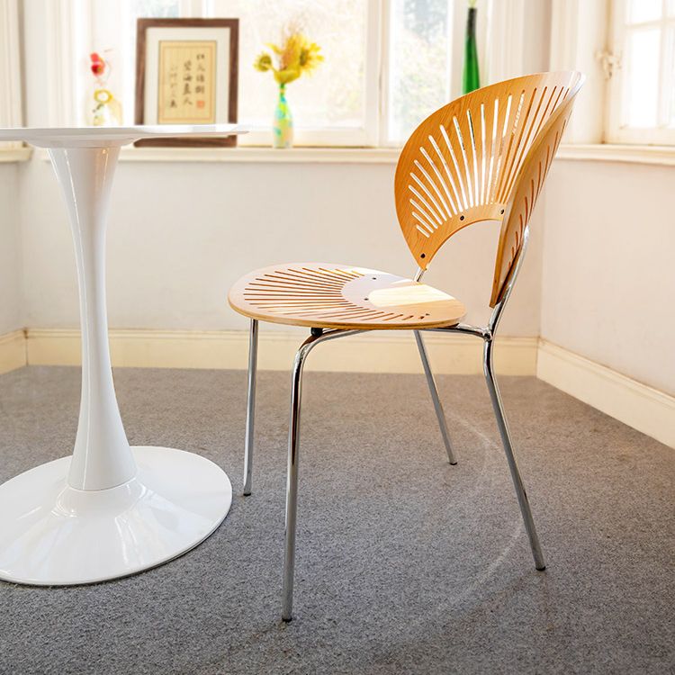 Scandinavian Style Open Back Dining Side Chair with Metal Legs Armless Side Chairs for Home Clearhalo ' kitchen&dining_furn' 'Dining Chairs' 'Dining Tables & Seating' 'dining_chair' 'furn' 'furn_dining_chair' 'Furniture' 'furniture_dining_chair' 'Kitchen & Dining Furniture' 'kitchen' 1200x1200_19b63a9f-7be8-4666-af19-098d4033ffd1