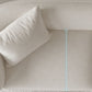 35" Wide Scandinavian Sectional Sofa Fabric Cream Sectional with Bostol Pillows