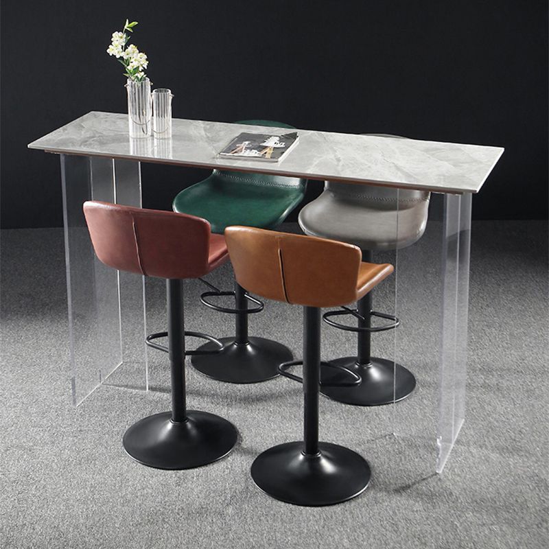 Faux Leather Barstools Adjustable Height Swivel Barstool with Footrest Clearhalo 'Bar Furniture' 'Bar Stools' 'bar_stools' 'furn' 'furn_bar_stools' 'Furniture' 'Kitchen & Dining Furniture' 1200x1200_19b86940-65f5-43ac-aff6-575c66006373