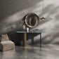 16 Inch Wide Glam Accent Table Oval Stone Console Table for Hall