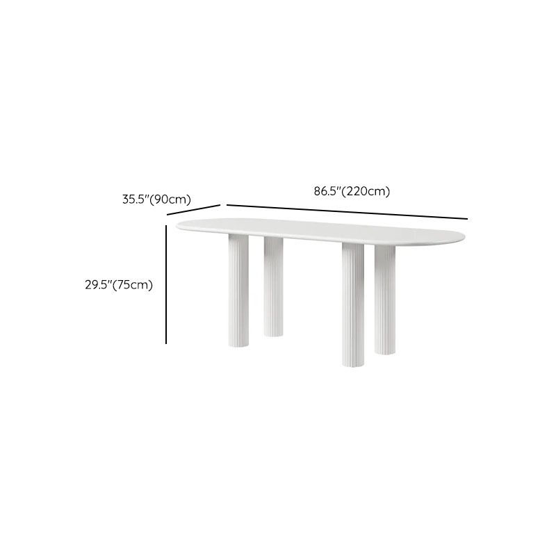 Modern White Dining Table Solid Wood Dinner Table for Dining Room