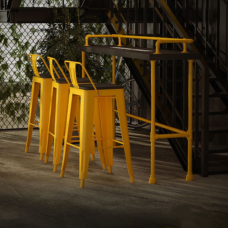 Wood and Metal Bar Stool and Table Set 1/3/4/5/6 Pieces Rectangular Clearhalo 'Bar Furniture' 'furn' 'furn_home_bar_bar_sets' 'Furniture' 'Home Bars & Bar Sets' 'home_bar_bar_sets' 'Kitchen & Dining Furniture' 1200x1200_19b96504-33c9-4d28-b7c2-c7593a8f7dde