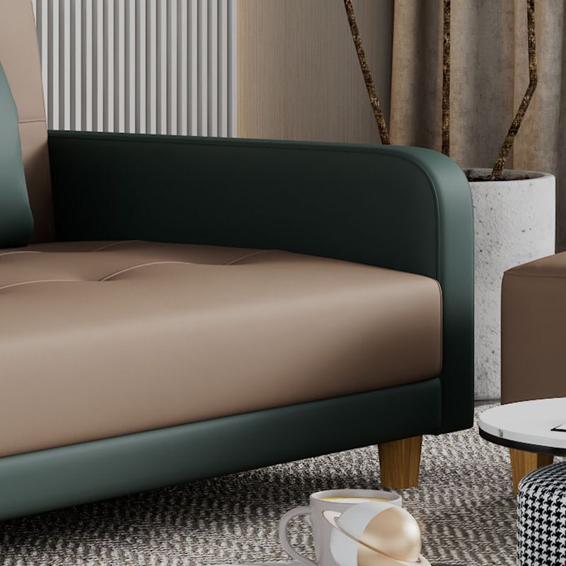 30,7" H Kunstleder-Sofabett mit quadratischen Armlehnen für das Wohnzimmer