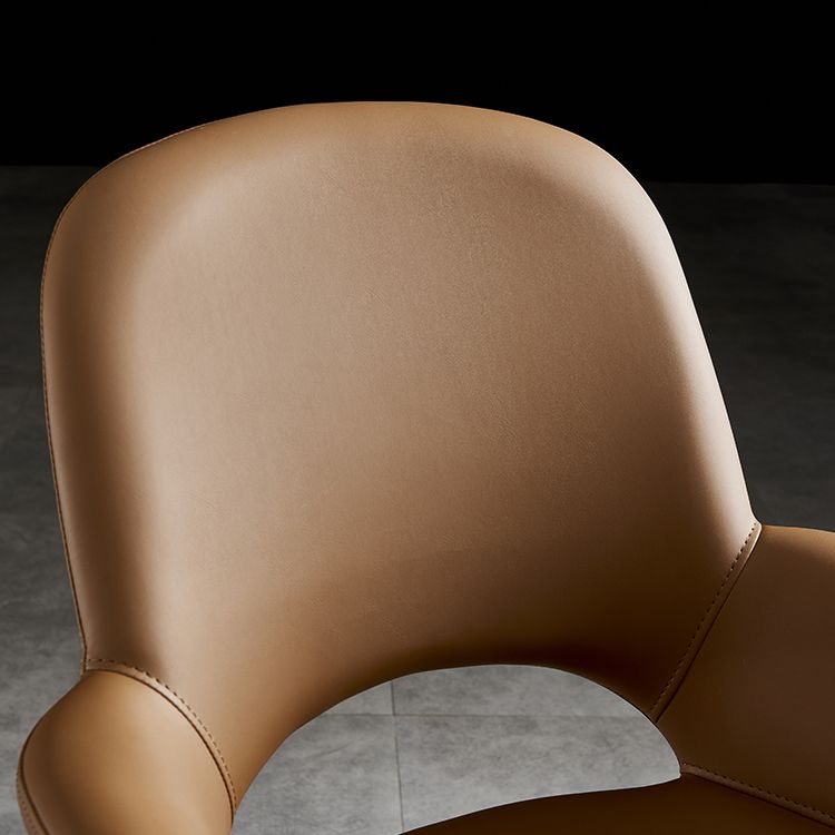 Minimalist Style Leather Dining Chairs Open Back Upholstered Dining Side Chair Clearhalo ' kitchen&dining_furn' 'Dining Chairs' 'Dining Tables & Seating' 'dining_chair' 'furn' 'furn_dining_chair' 'Furniture' 'furniture_dining_chair' 'Kitchen & Dining Furniture' 'kitchen' 1200x1200_19bad389-41cf-4503-ab8d-f405839489ee