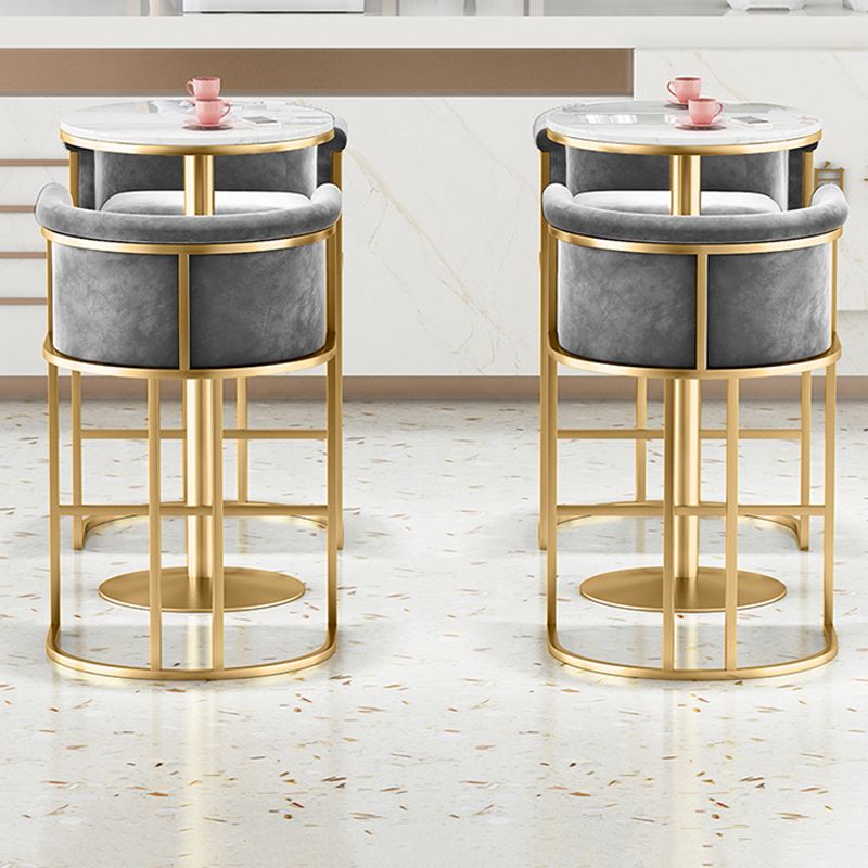 Glam 1/3/5 Pieces Bar Table Set Rectangle Stone Counter Table with High Stools for Kitchen Clearhalo 'Bar Furniture' 'furn' 'furn_home_bar_bar_sets' 'Furniture' 'Home Bars & Bar Sets' 'home_bar_bar_sets' 'Kitchen & Dining Furniture' 1200x1200_19bafc61-f025-4484-9da0-a060f360ba6f