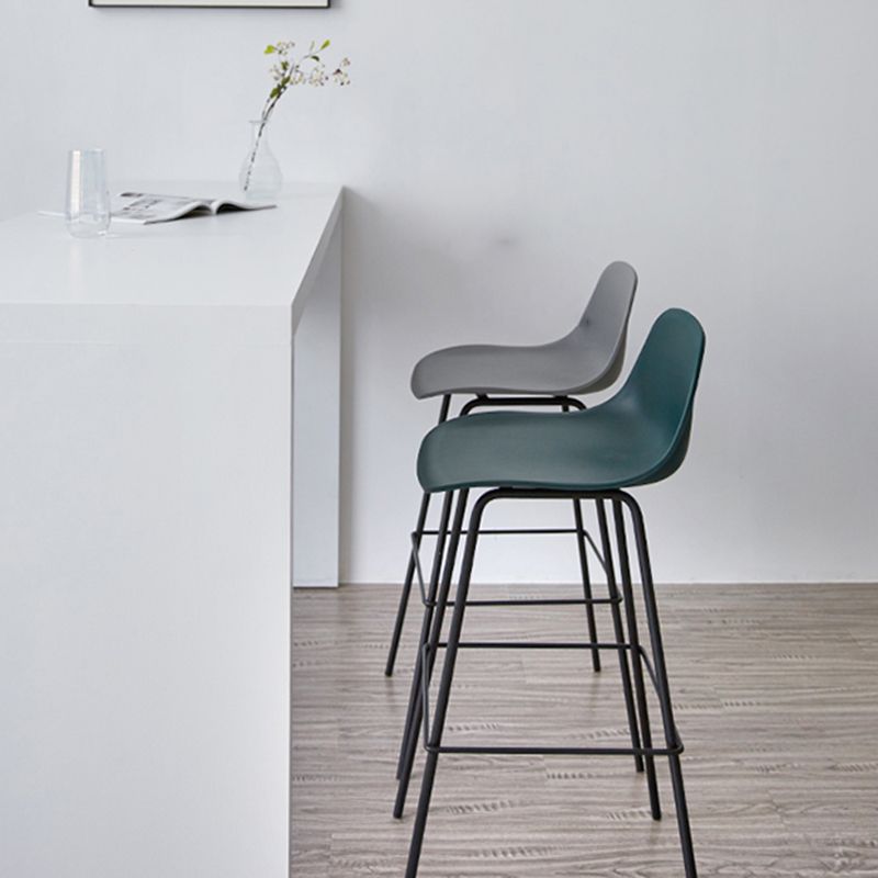 Scandinavian Reception Low Back Stool Matte Finish Plastic Barstool Clearhalo 'Bar Furniture' 'Bar Stools' 'bar_stools' 'furn' 'furn_bar_stools' 'Furniture' 'furniture_bar_stools' 'Kitchen & Dining Furniture' 1200x1200_19bc3a8c-ee61-47d0-b666-0f685f399751