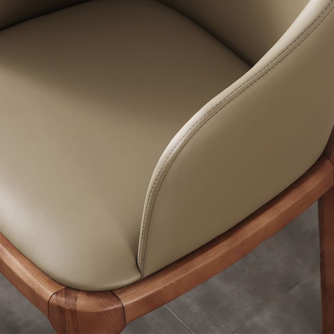 Minimalist Style Arm Dining Chairs Leather Solid Back Upholstered Chairs (Set of 2) Clearhalo ' kitchen&dining_furn' 'Dining Chairs' 'Dining Tables & Seating' 'dining_chair' 'furn' 'furn_dining_chair' 'Furniture' 'furniture_dining_chair' 'Kitchen & Dining Furniture' 'kitchen' 1200x1200_19bdeb53-21ba-4620-8eb5-f59dbb436d02