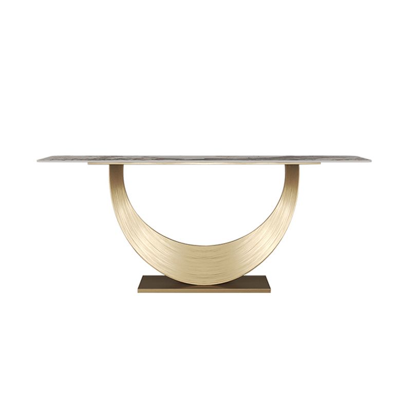 長方形の形状現代コンソールテーブルゴールドストーンコンソールソファテーブル用ホール